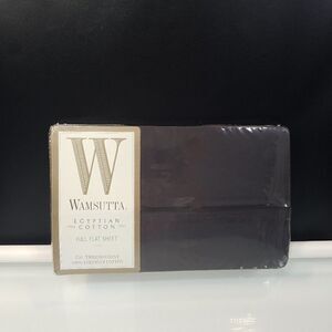 Wamsutta Egyptian Cotton Full Flat Sheet 250 Thread Count Black Sealed NOS